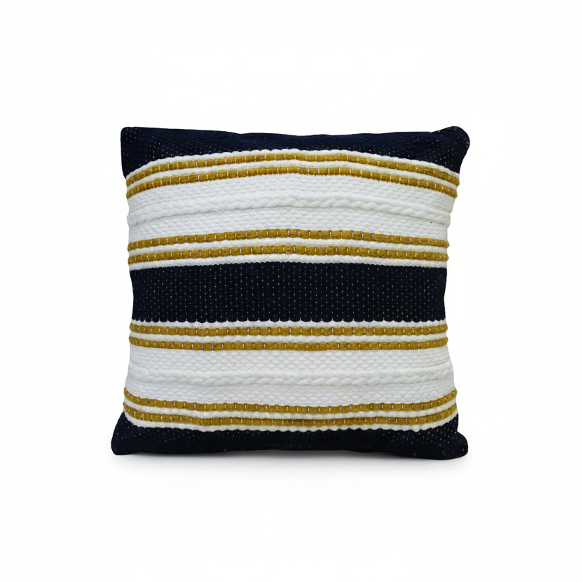 Honey and Navy Indoor/Outdoor Pillow - 18 x 18