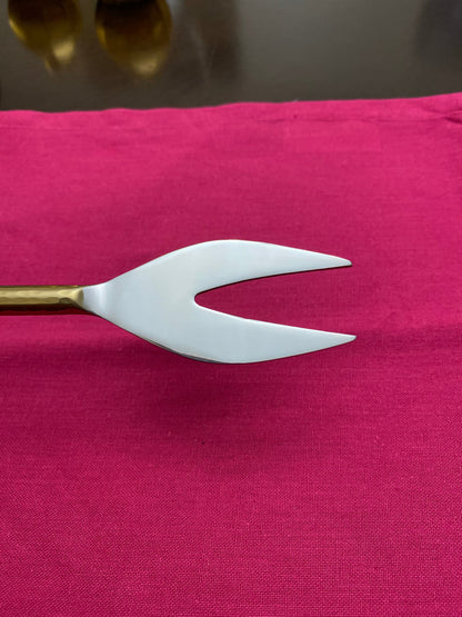 Set of 4 2-Toned Gold Handle Cheese Knives