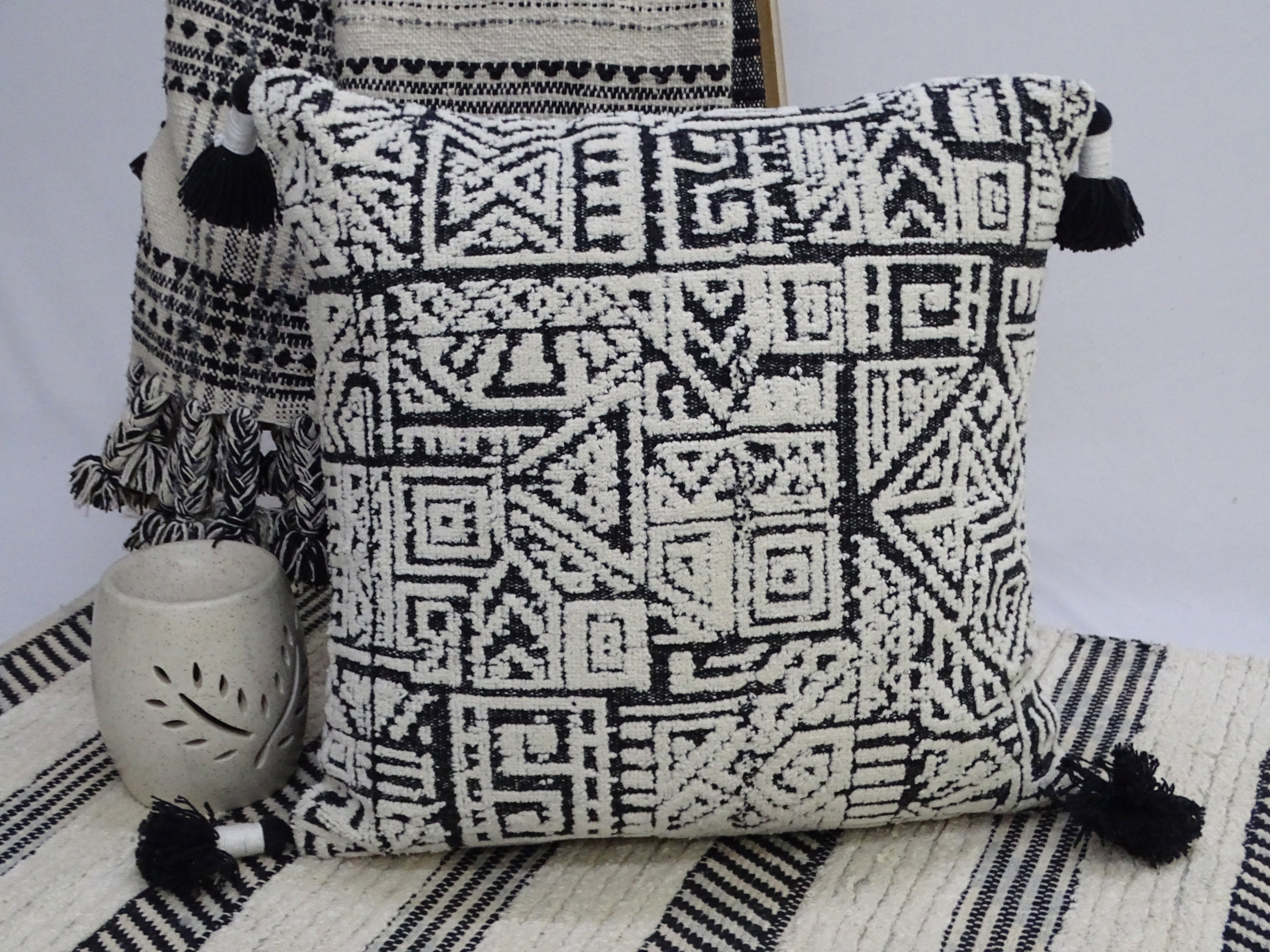 20" x 20" Aztec Throw Pillow with Tassels