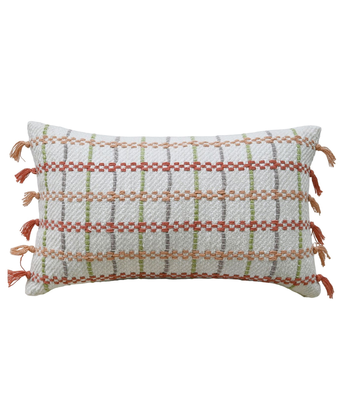 Emma Handwoven Plaid Pillow - 14 X 24