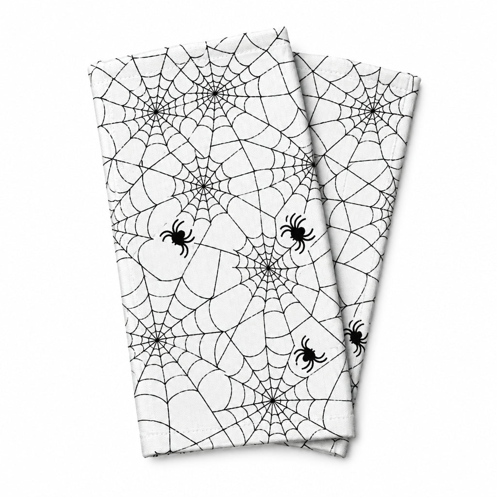Set of 2 Disposable Halloween Spider Web Table Cloths - White, 108 x 54 Inch