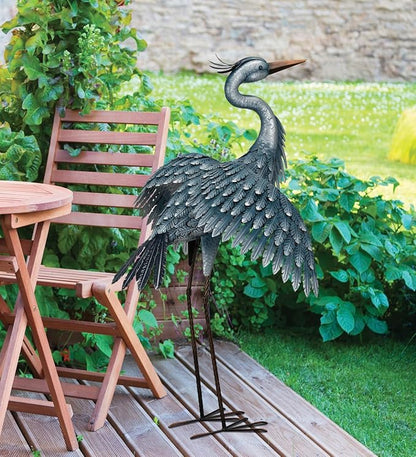 Rustic Metal Bird Sculpture