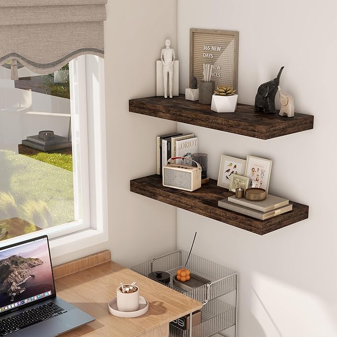 Set of 2 Rustic Floating Shelves - 30"
