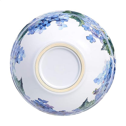 Blue Hydrangea Floral Melamine Nesting Bowls w/ Lids - 10 Pc Set