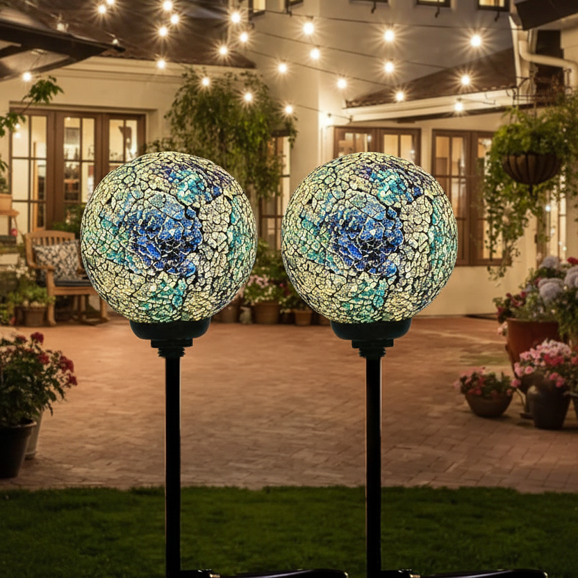 Waterproof LED Mosaic Solar Light - 2 Pack