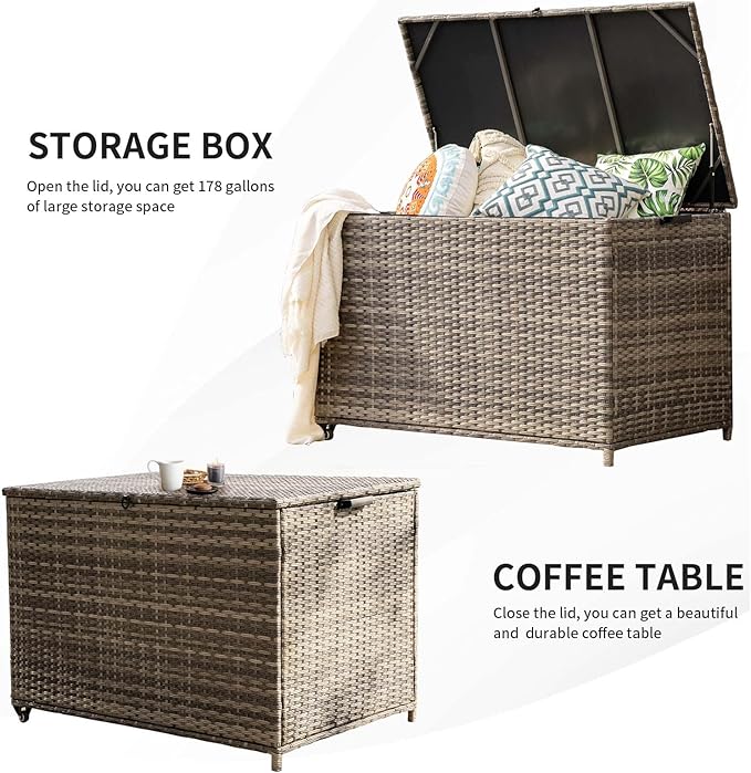 178 Gallon Outdoor Storage Box with Wheels