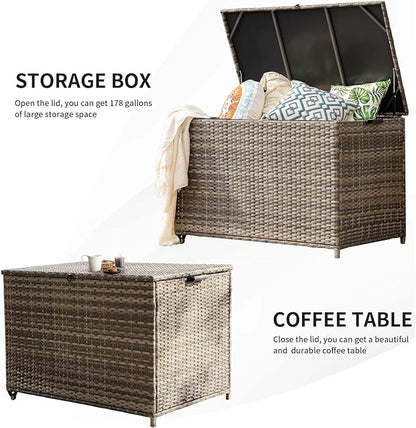 178 Gallon Outdoor Storage Box with Wheels