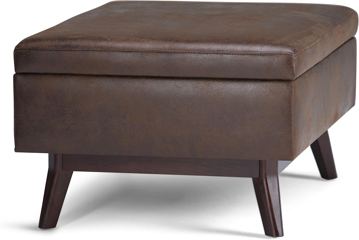 Owen Distressed Chestnut Brown Coffee Table Ottoman