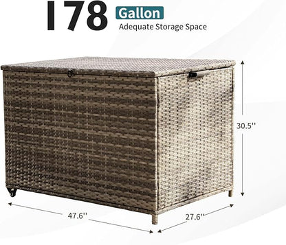 178 Gallon Outdoor Storage Box with Wheels