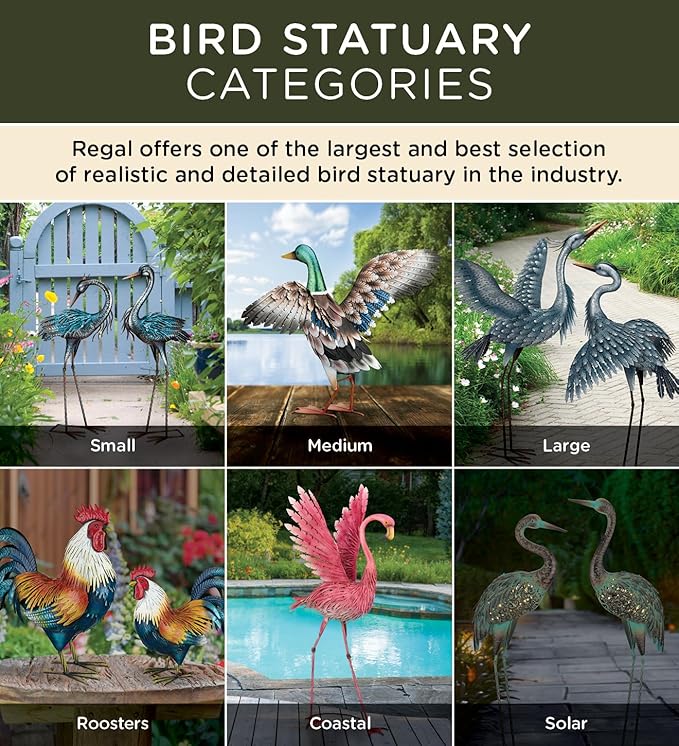 Rustic Bronze Outdoor Bird Statues