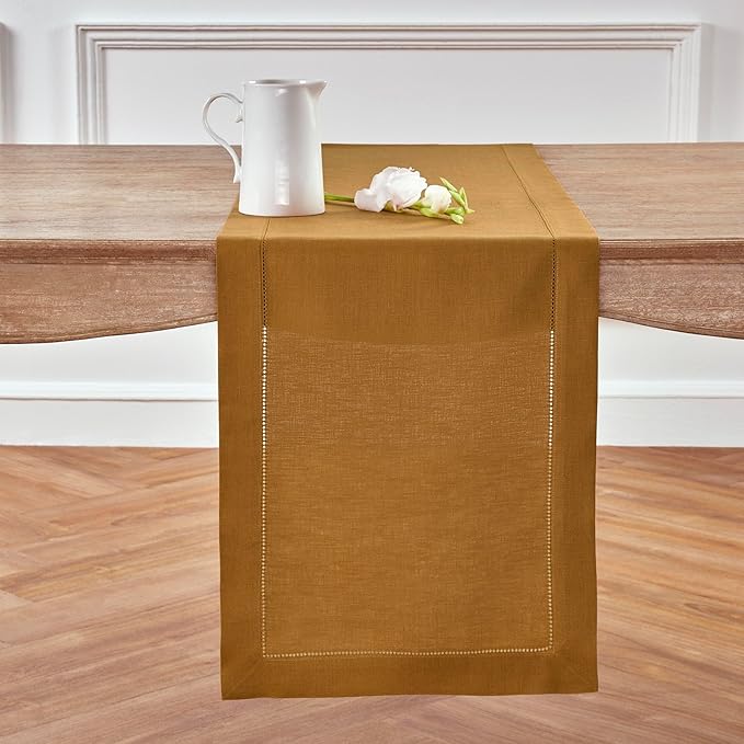 100% Pure Linen 14 x 90 Inch Table Runner - Brown Sugar