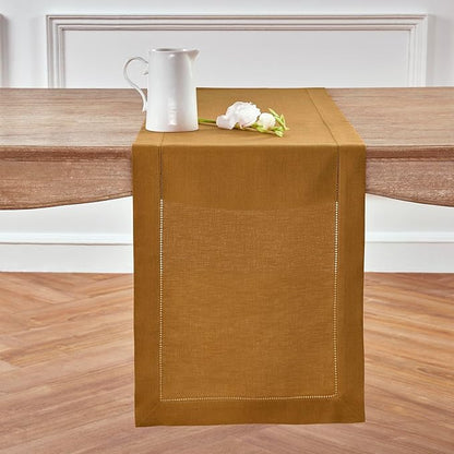 100% Pure Linen 14 x 90 Inch Table Runner - Brown Sugar