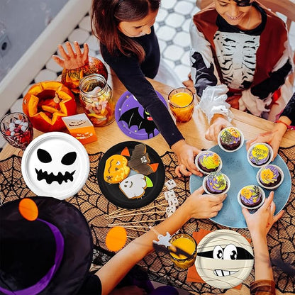 105 Piece Assorted Halloween Paper Plates &amp; Napkins - Serves 30
