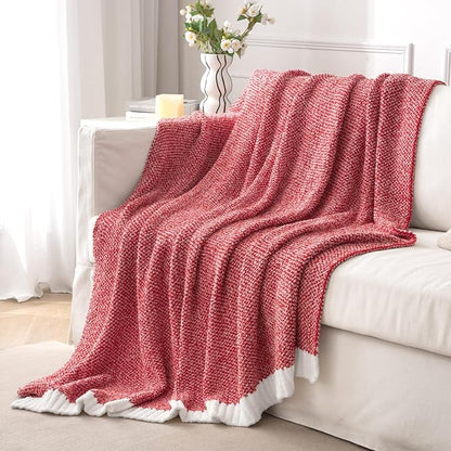MIULEE Super Soft Throw Blanket in Red