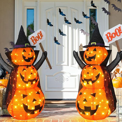 4.3FT LED Collapsible Jack-O-Lantern Lantern Indoor/Outdoor Halloween Decoration