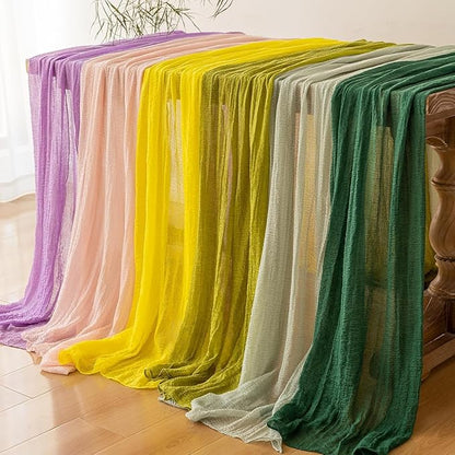 Rustic Grey Gauze Cheesecloth Table Runner - 120 Inch