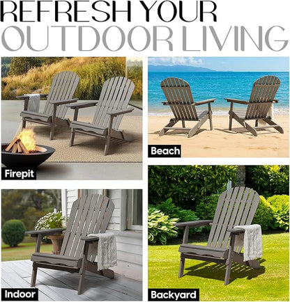 Idzo Outdoor Adirondack Chair -  Set of 2, Gray