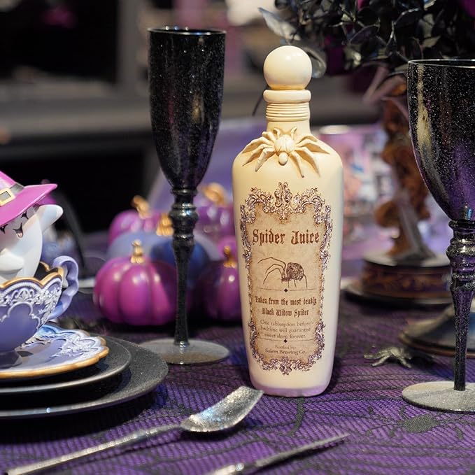 White Resin Witch Potion Bottles - Spider Venom