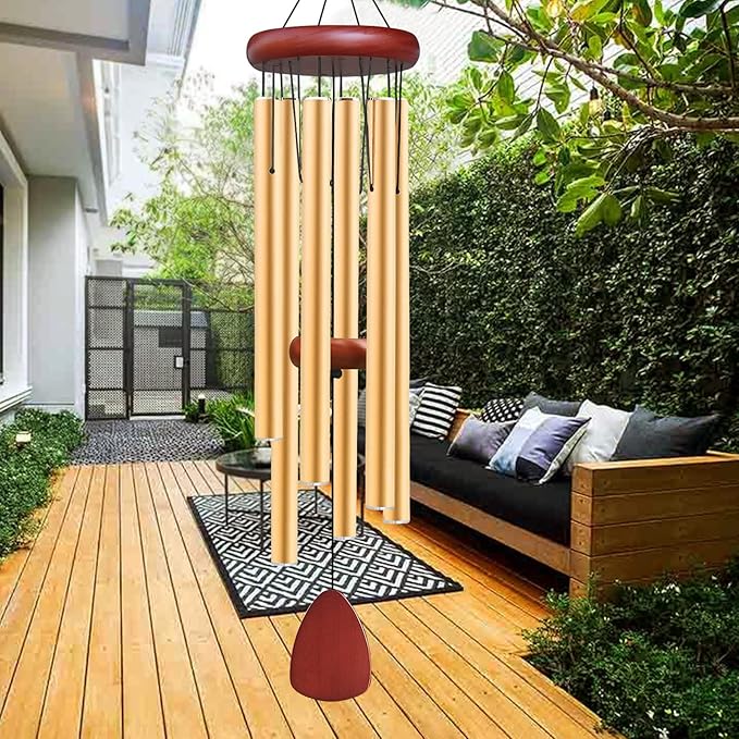 36" Wind Chime - Gold/Walnut
