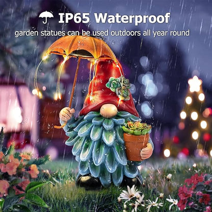 Garden Gnome with Solar LED Umbrella