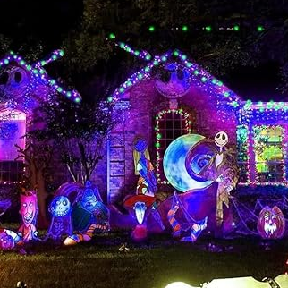 Purple and Green LED Indoor/Outdoor Halloween Lights
