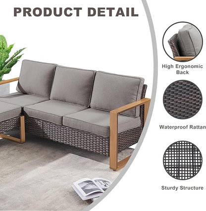 5 Piece Patio Conversation Set in Gray