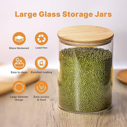 Glass Storage Jars - 2 PACK, 108oz