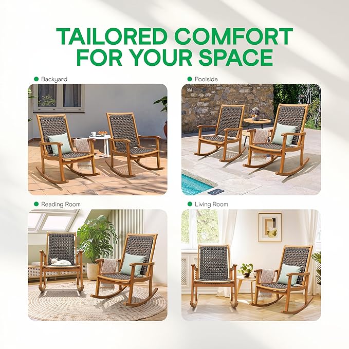Idzo Wicker Rocking Chairs - 2 Piece Set