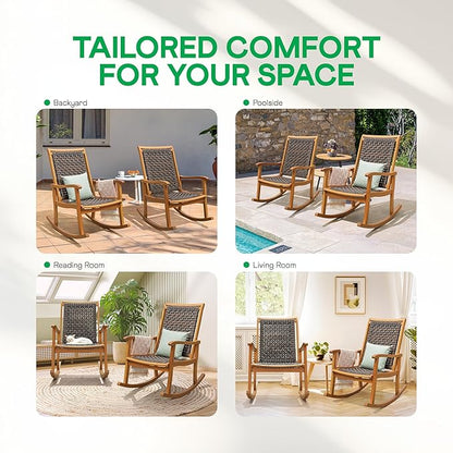 Idzo Wicker Rocking Chairs - 2 Piece Set