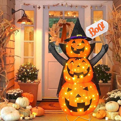 4.3FT LED Collapsible Jack-O-Lantern Lantern Indoor/Outdoor Halloween Decoration