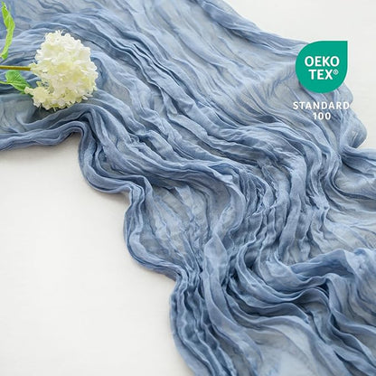 Dusty Blue Cheesecloth Table Runner - 10 ft