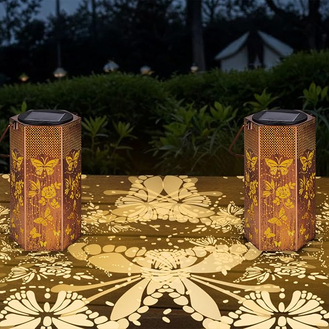 2 Pack Butterfly Solar Lanterns