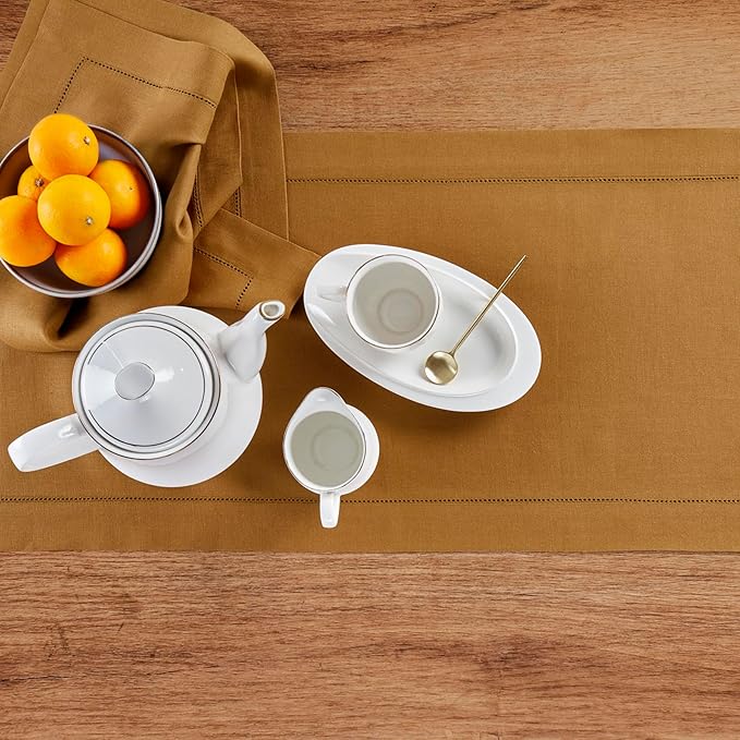 100% Pure Linen 14 x 90 Inch Table Runner - Brown Sugar