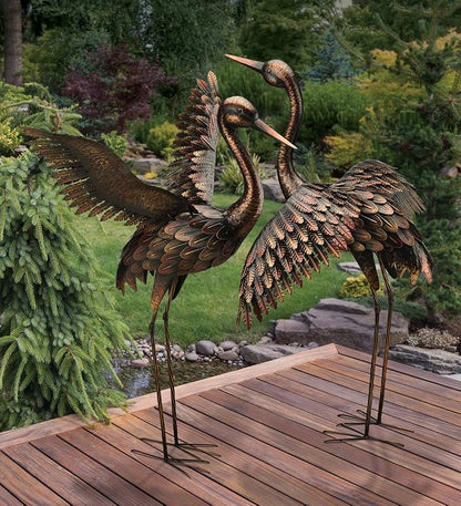 Rustic Bronze Outdoor Bird Statues