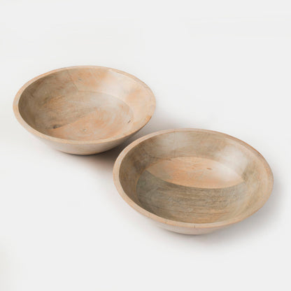 Stackable Mango Wood Bowls - Rustic Grey