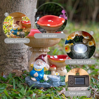 Solar LED Gardern Gnome Bird Feeder