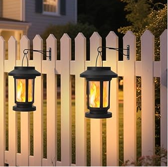 2 Pack Flickering Flameless Solar Lanterns
