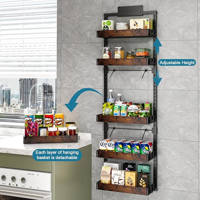 Over the Door Pantry Organizer -  6 Tiers