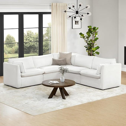 CHITA Down Filled Modular Sectional in Cream