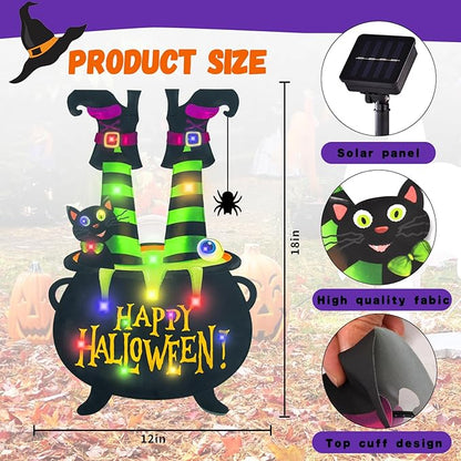 Solar LED Halloween Garden Flag - 12x18 Double Sided