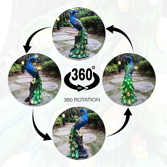 Solar LED Peacock Garden Sculpture