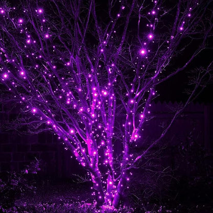 Halloween 300 LED Connectable String Lights with 8 Lighting Modes - Indoor/Outdoor, Purple
