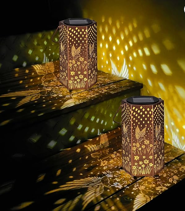 2 Pack Hummingbird Solar Lanterns