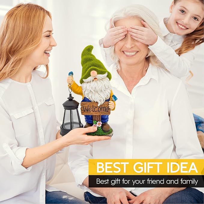 LED Garden Gnome Lantern - Welcome