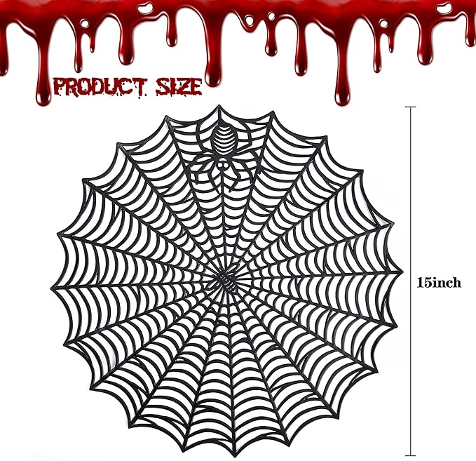 Set of 6 Halloween Spider Web Placemats - 15"