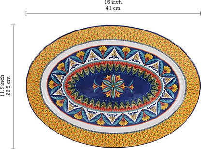 Set of 2 Bico Havana Oval Platters - 16"/14"