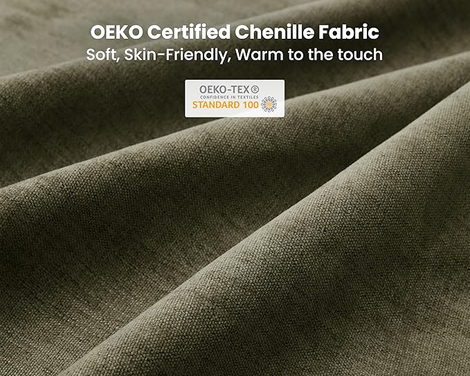Extra Deep Cloud Chenille Modular Sectional in Olive Green