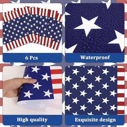 Set of 6 Plastic Placemats - Stars and Stripes
