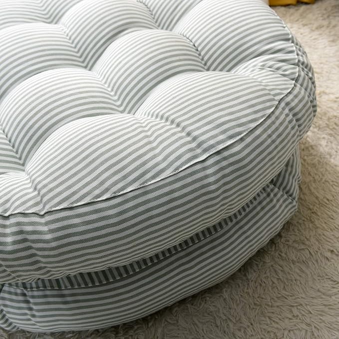 Tiita Striped Beige Round Inddoor/Outdoor Cushions - 2 pack, 22"