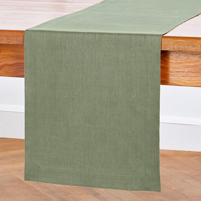 100% Pure Linen 14 x 72 Inch - Artichoke Green